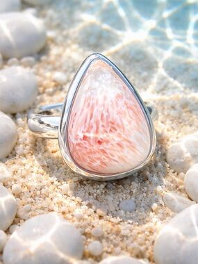 Orange Scolecite Ring
